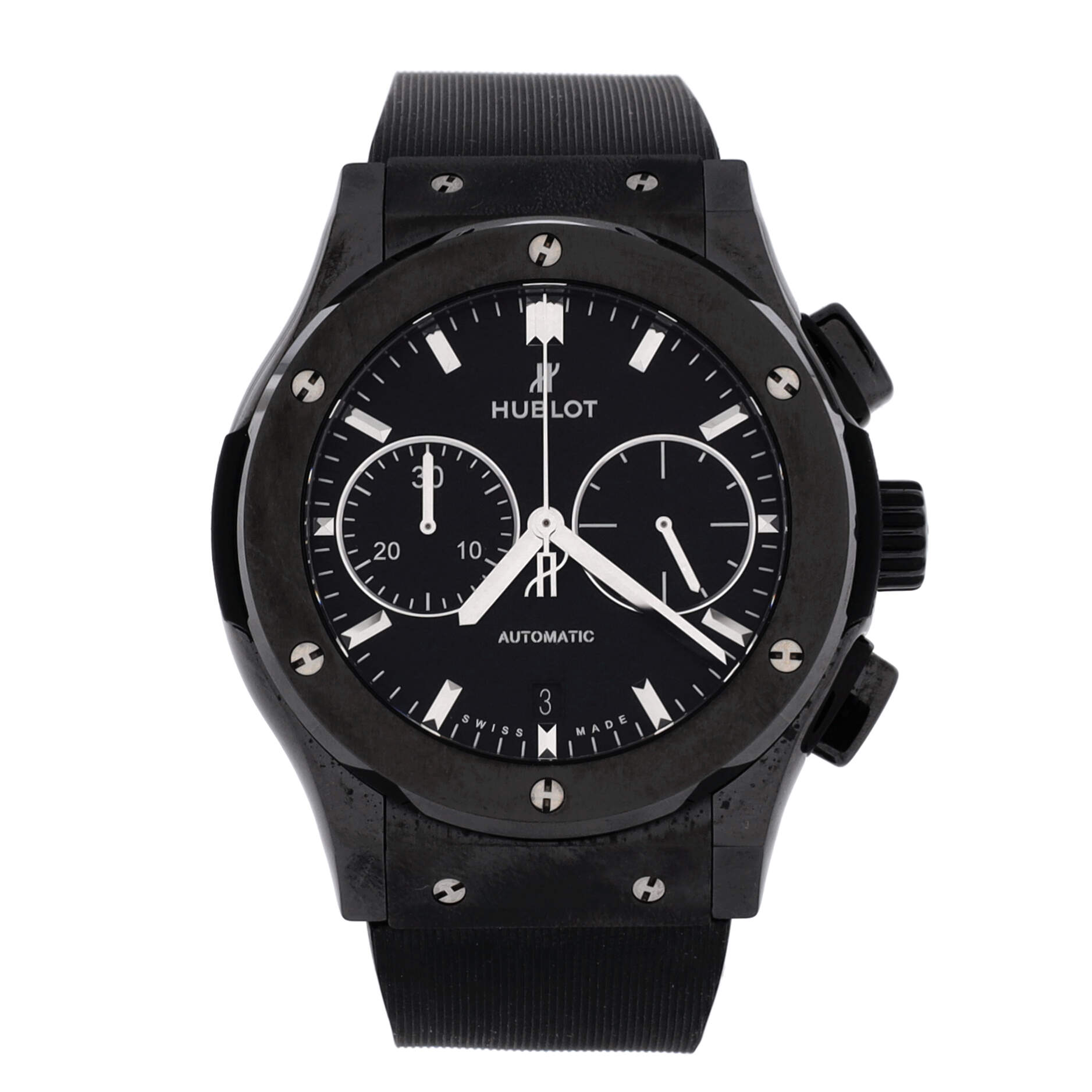 Classic Fusion Black Magic Chronograph Automatic Watch Ceramic and Rubber 45