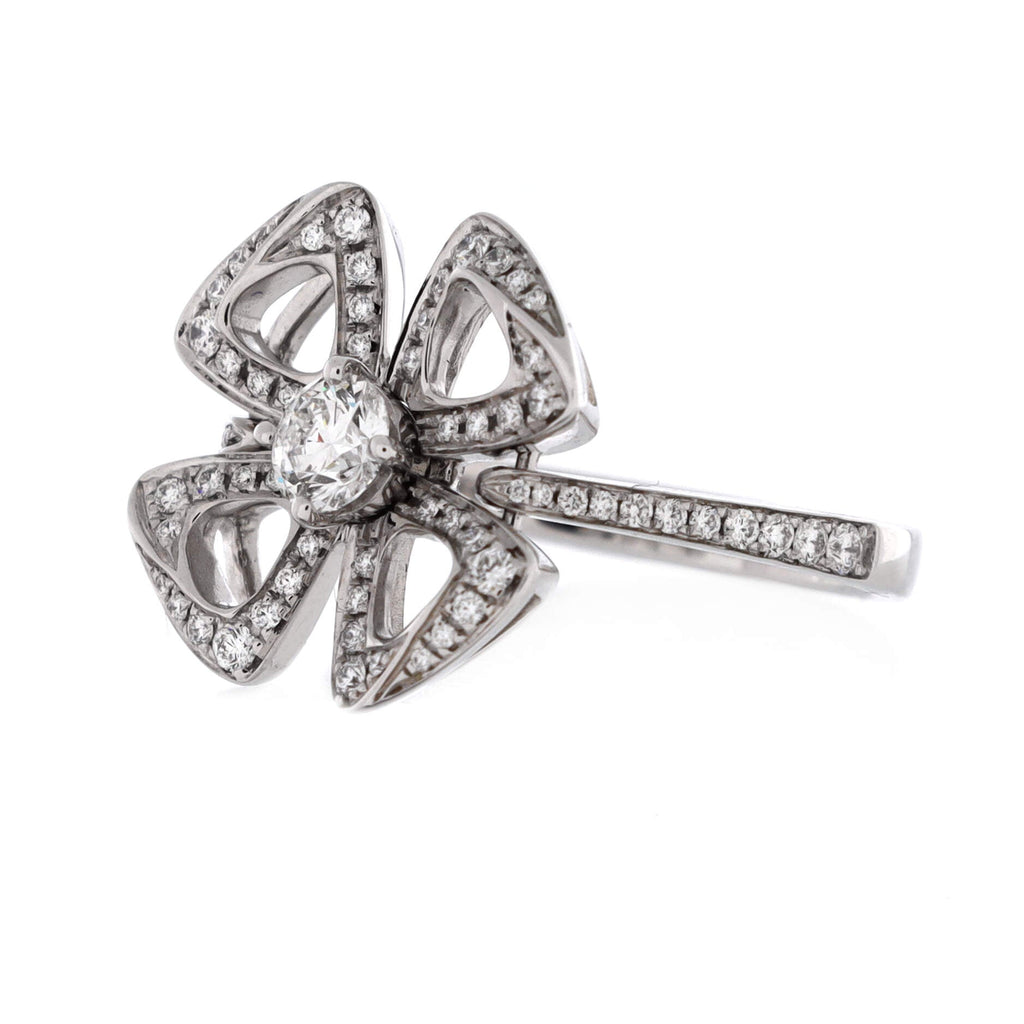 Fiorever Ring 18K White Gold and Pave Diamonds Small