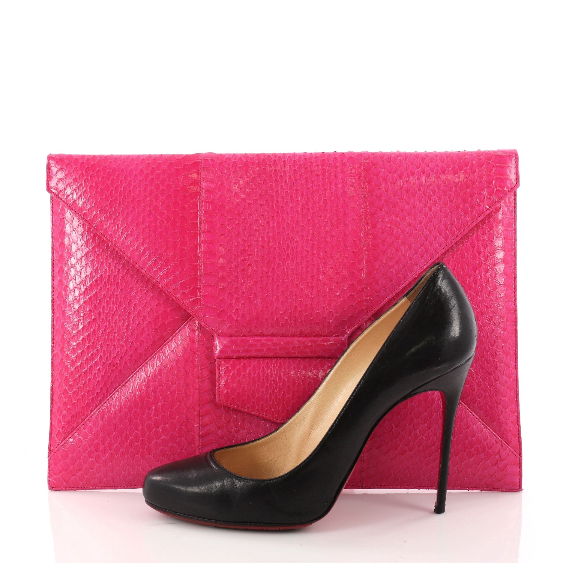 Grafton Flat Envelope Clutch Snakeskin Large