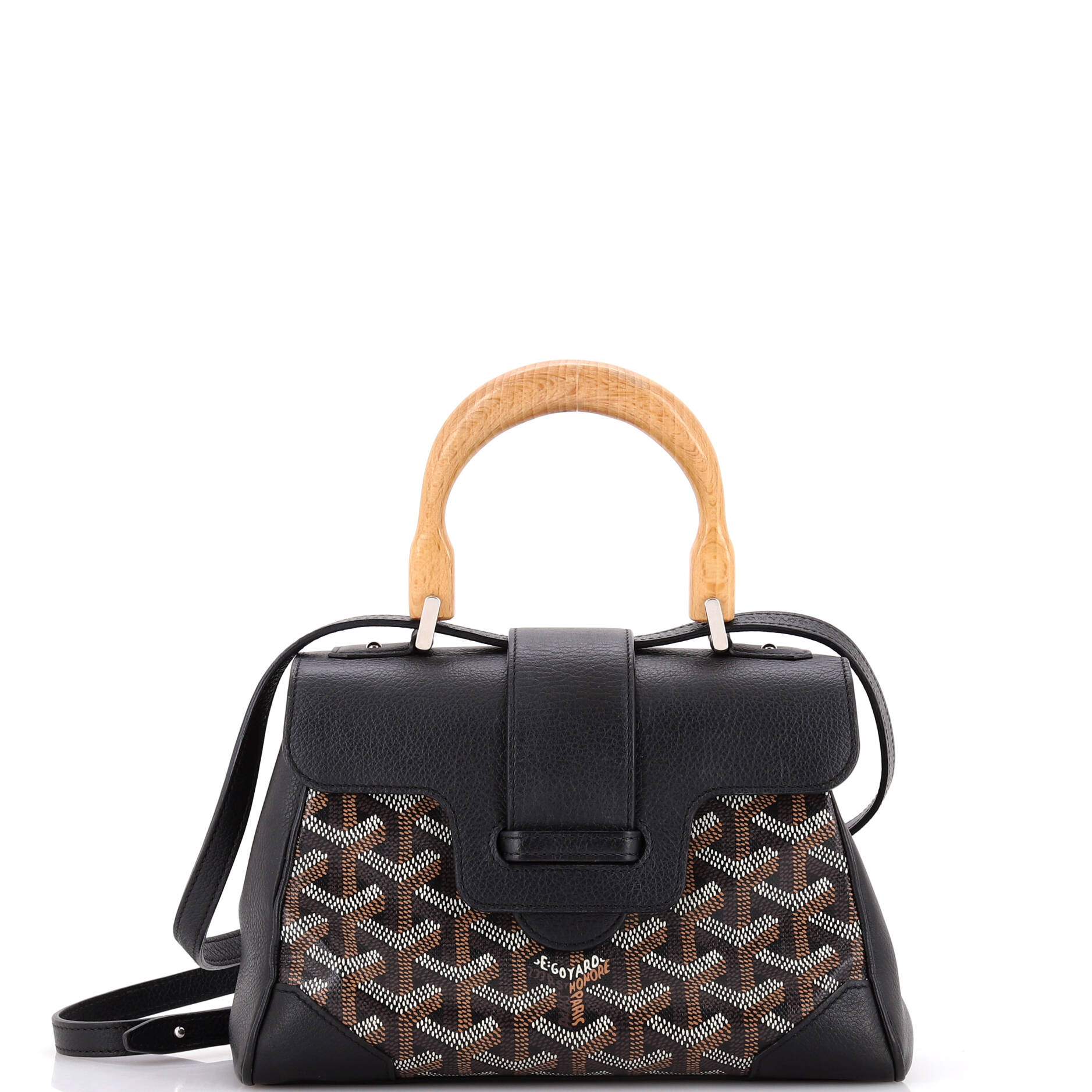Saigon Top Handle Bag Coated Canvas with Leather Mini
