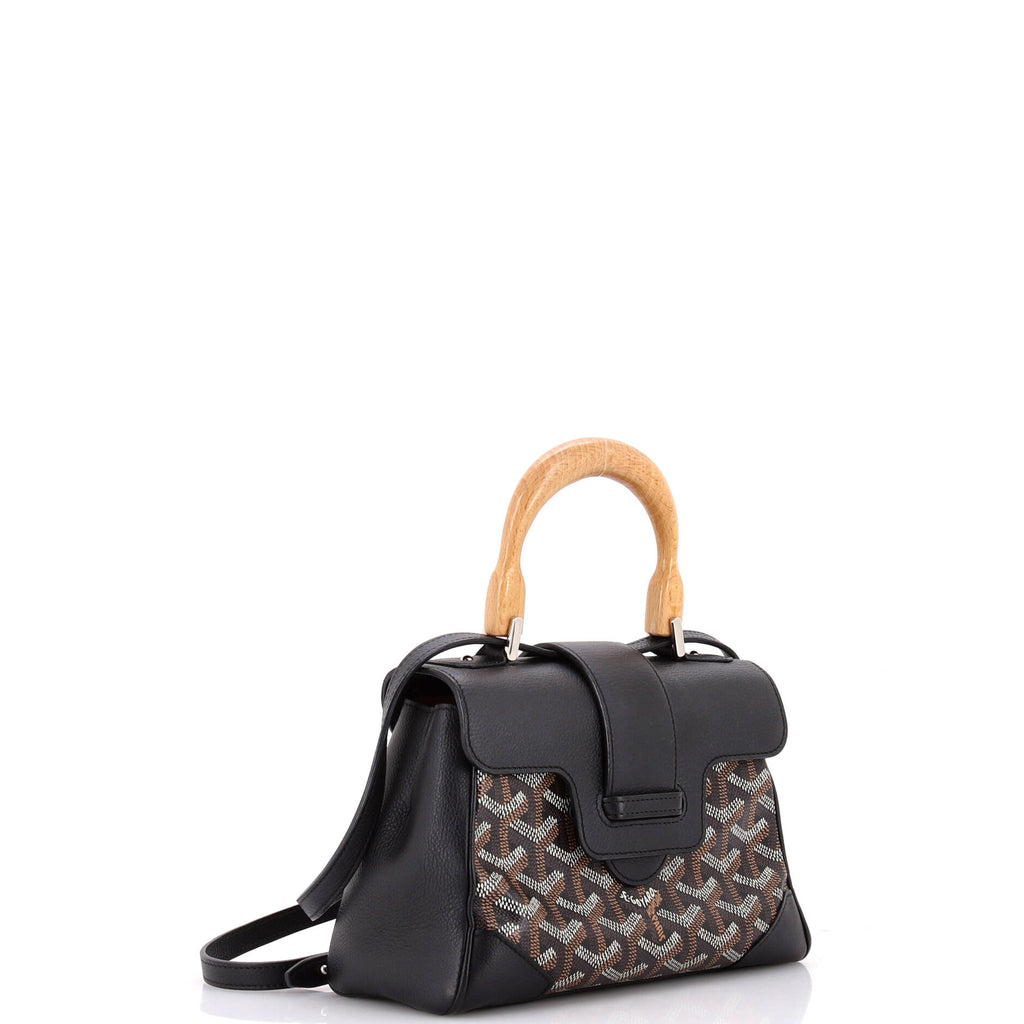 Saigon Top Handle Bag Coated Canvas with Leather Mini