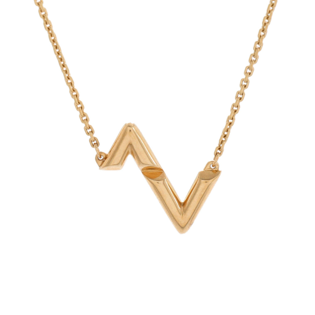 LV Volt Upside Down Pendant Necklace 18K Yellow Gold