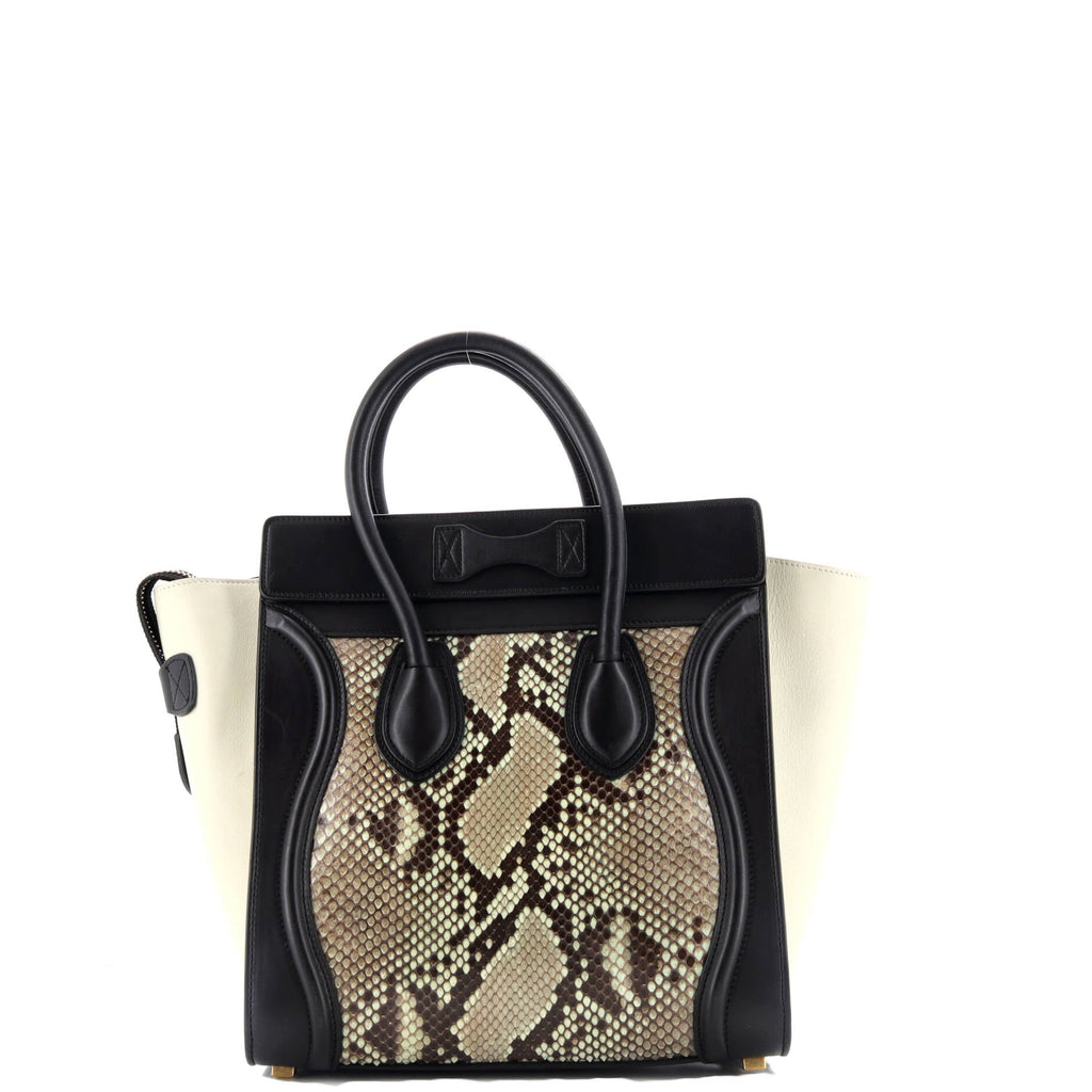 Luggage Bag Python and Leather Micro