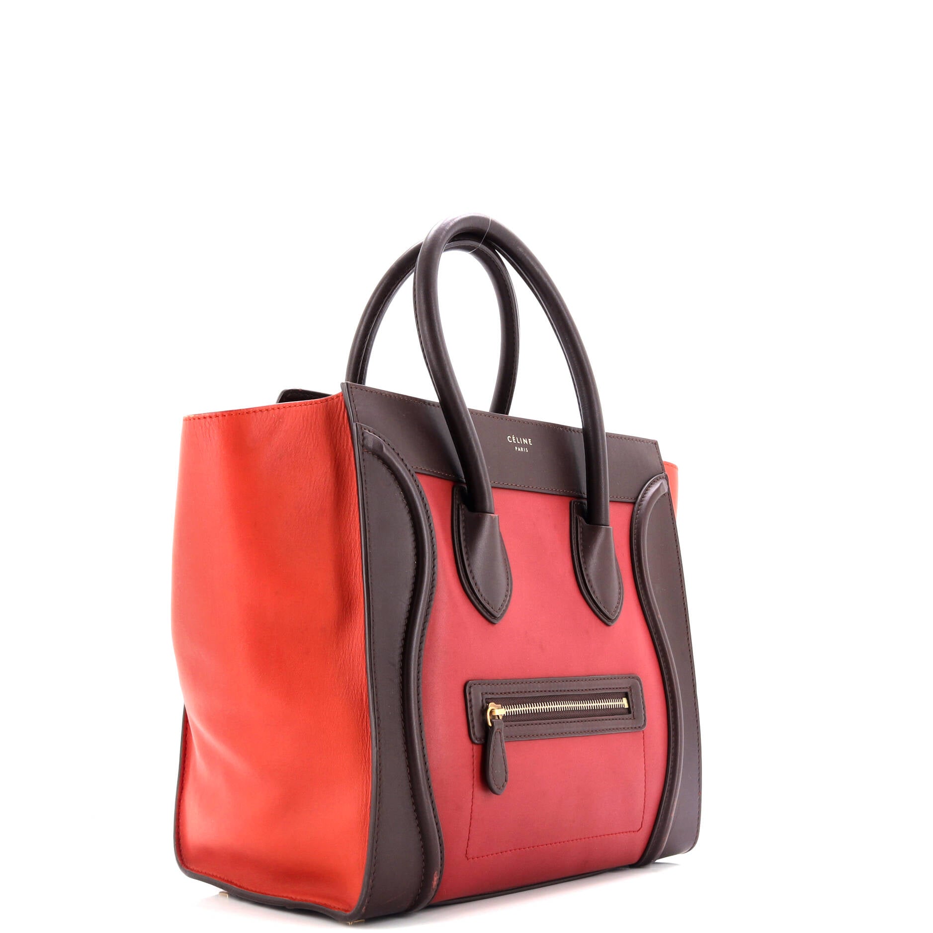 Tricolor Luggage Bag Leather Mini