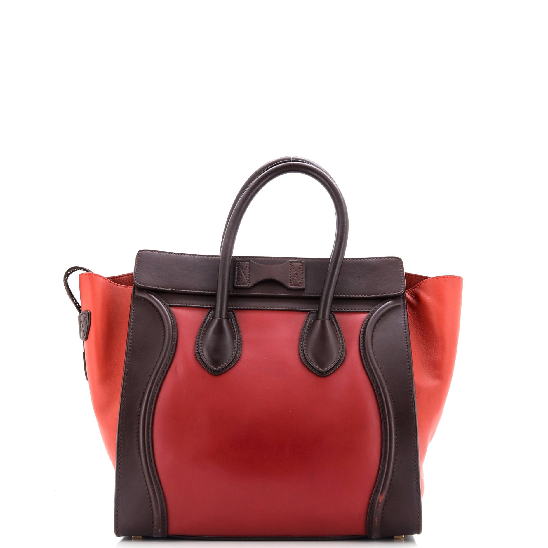 Tricolor Luggage Bag Leather Mini