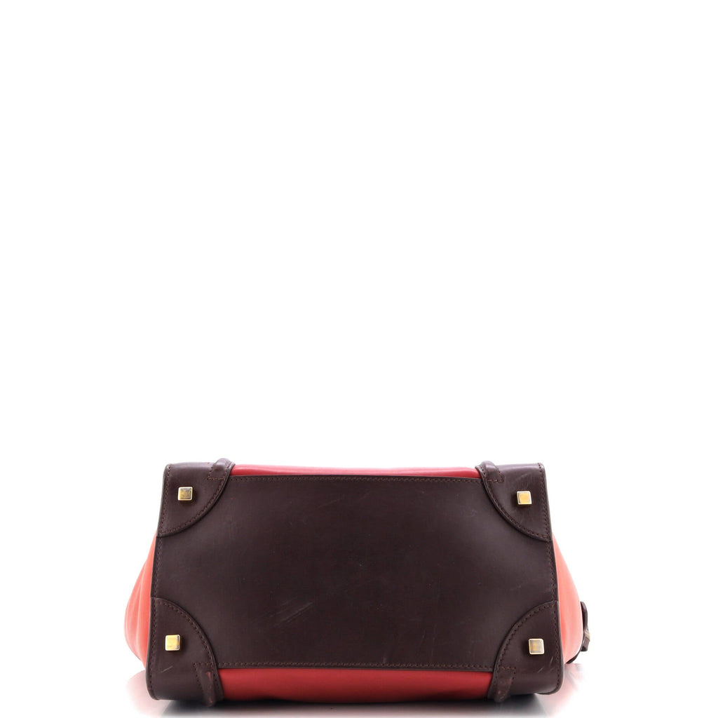 Tricolor Luggage Bag Leather Mini