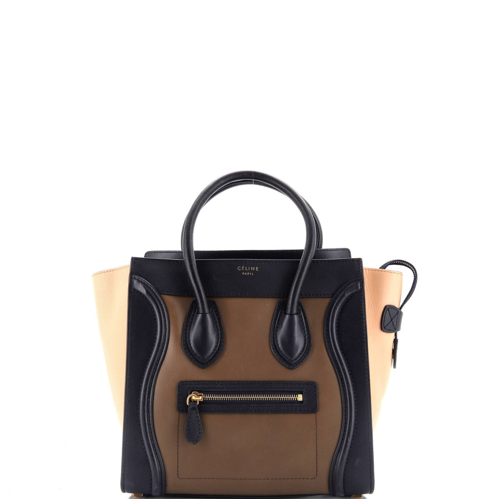Tricolor Luggage Bag Leather Micro