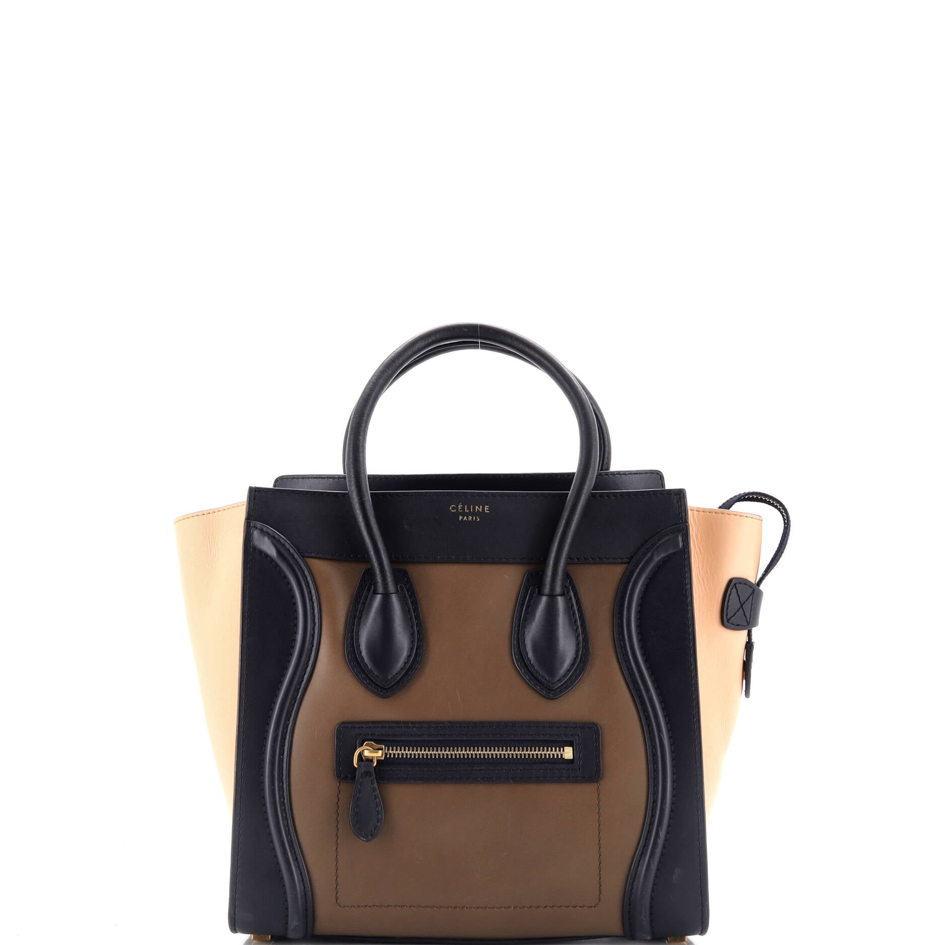 Tricolor Luggage Bag Leather Micro
