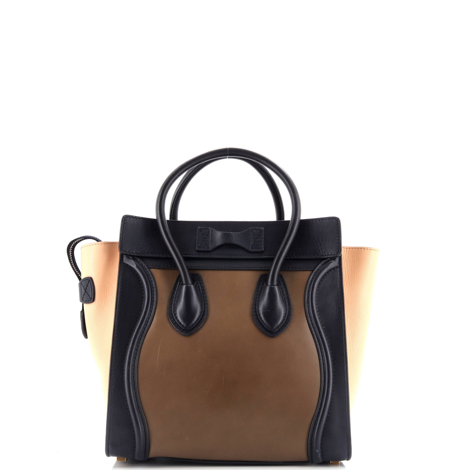 Tricolor Luggage Bag Leather Micro