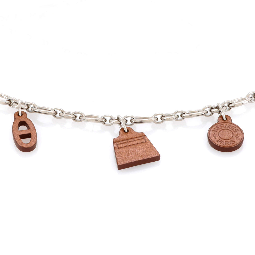 Olga Charm Chain Belt Metal and Leather