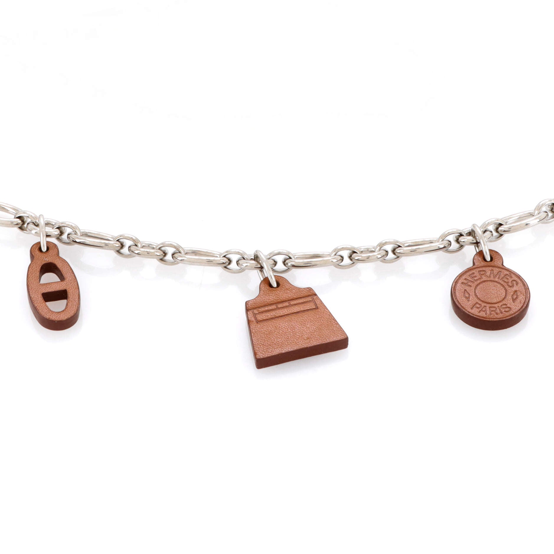 Olga Charm Chain Belt Metal and Leather