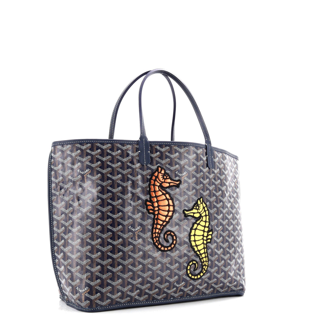 Anjou Reversible Tote Embroidered Coated Canvas PM