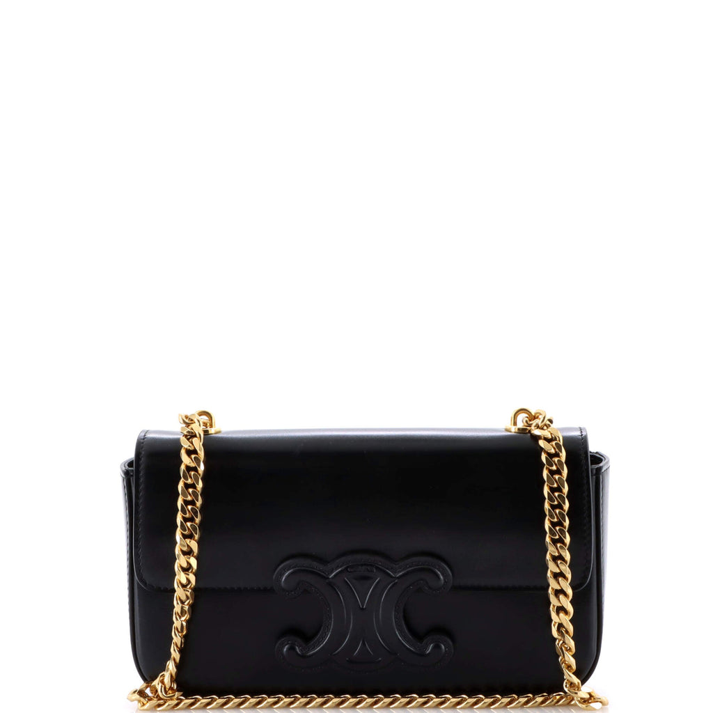Triomphe Chain Shoulder Bag Leather Small