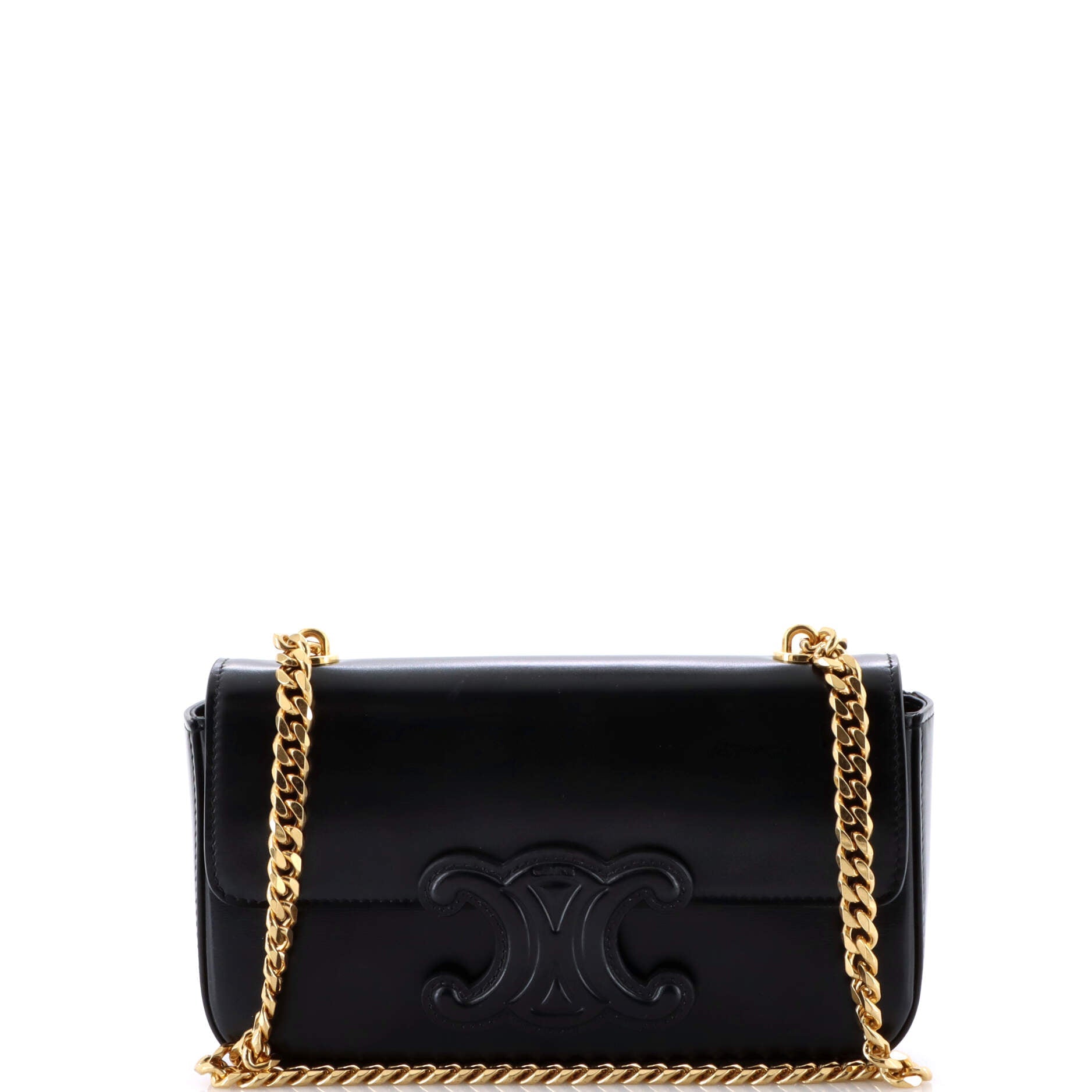 Triomphe Chain Shoulder Bag Leather Small