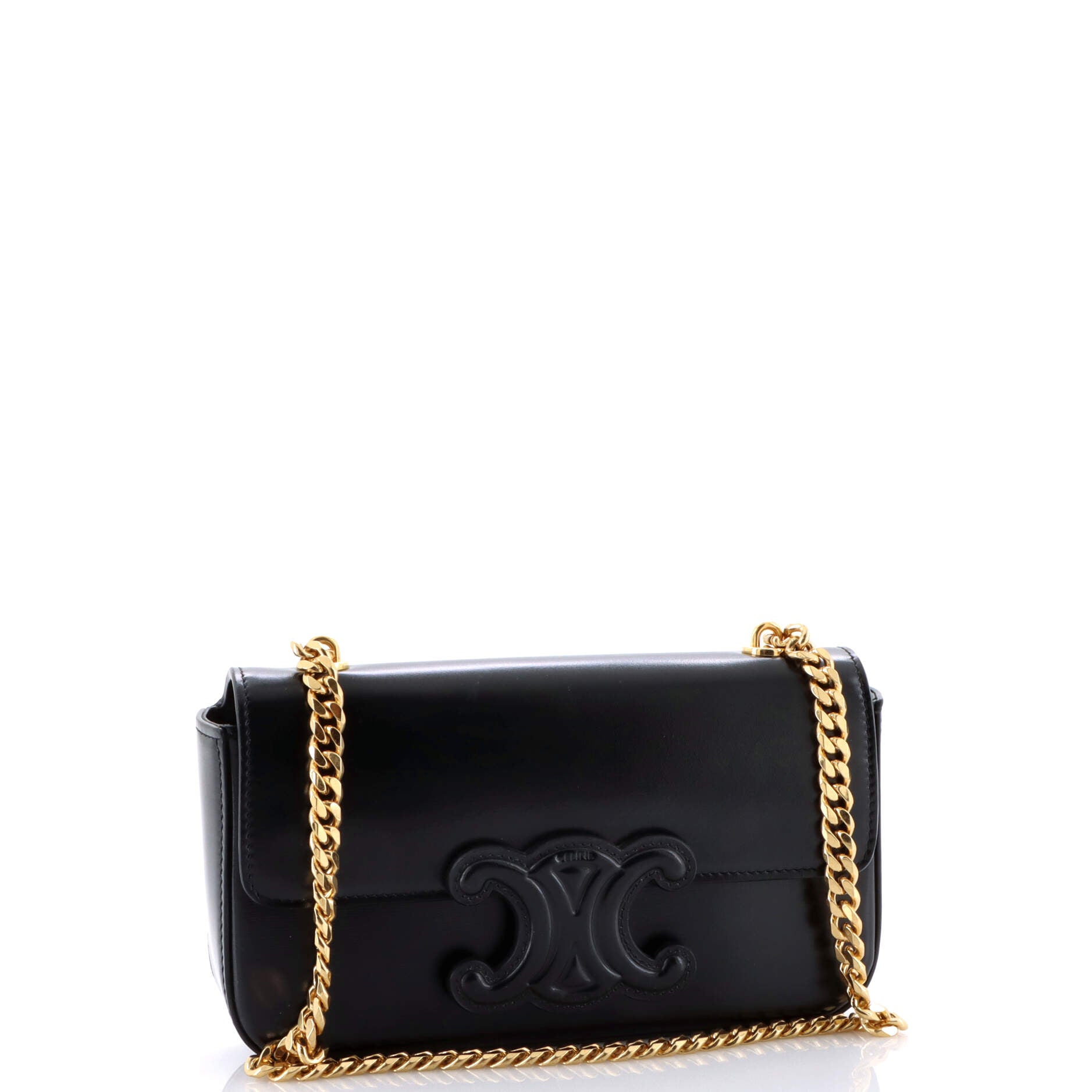 Triomphe Chain Shoulder Bag Leather Small