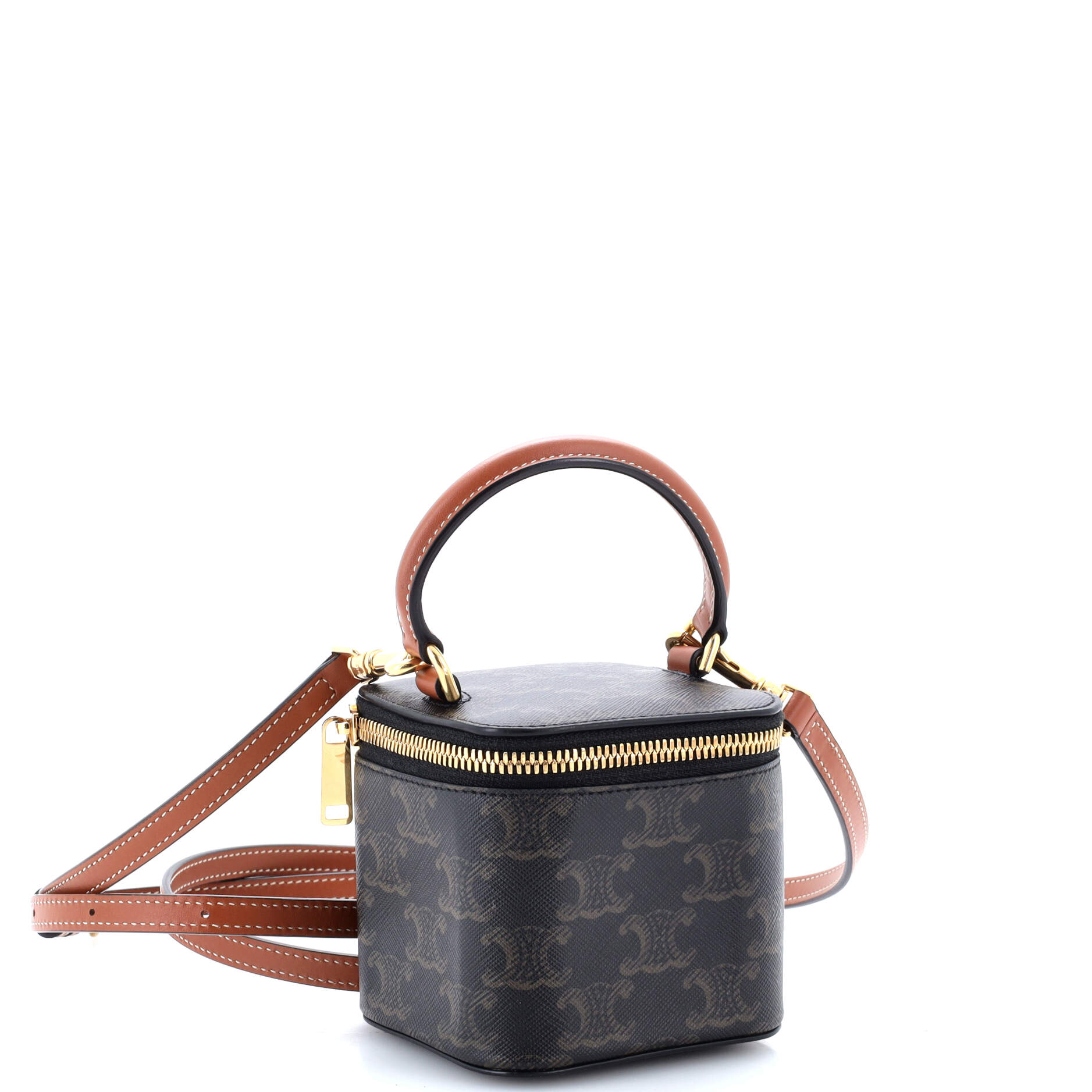 Top Handle Square Vanity Case Triomphe Coated Canvas Mini