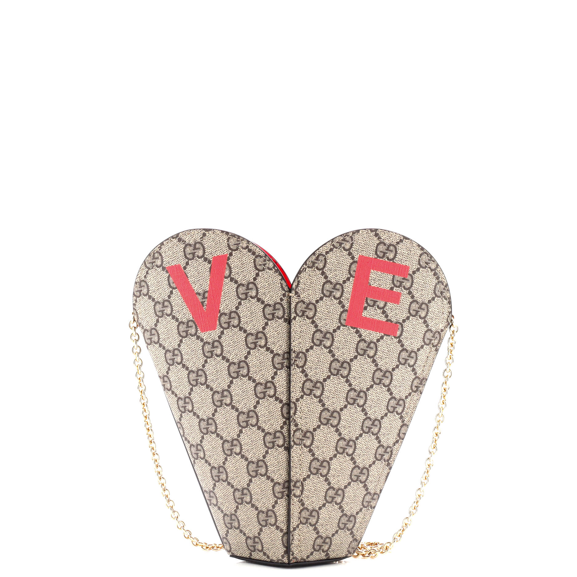 Valentine's Day Chain Heart Bag Printed GG Coated Canvas Small