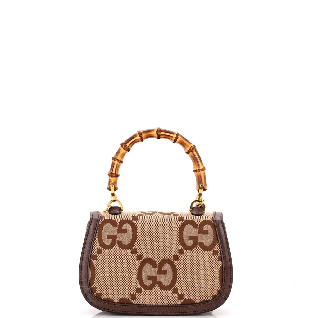 Bamboo 1947 Top Handle Bag Jumbo GG Canvas Small