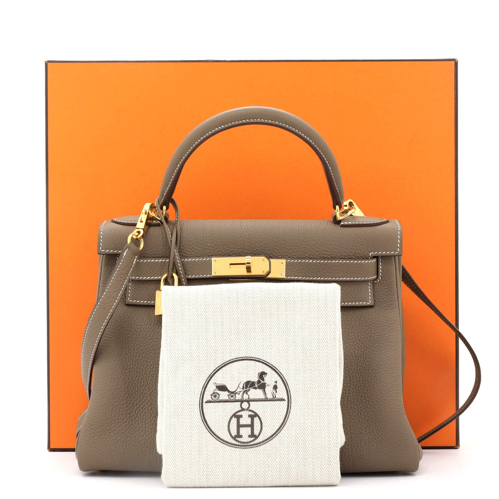 Kelly Handbag Grey Togo with Gold Hardware 28