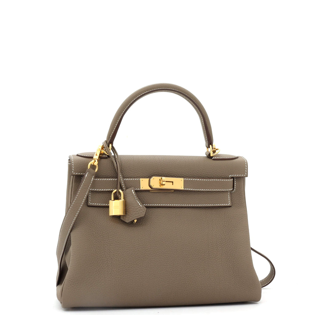 Kelly Handbag Grey Togo with Gold Hardware 28