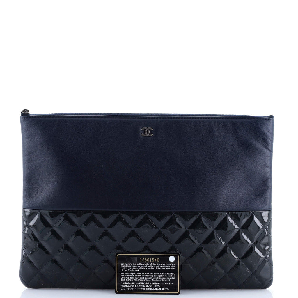 O Case Clutch Lambskin and Quilted Patent Large