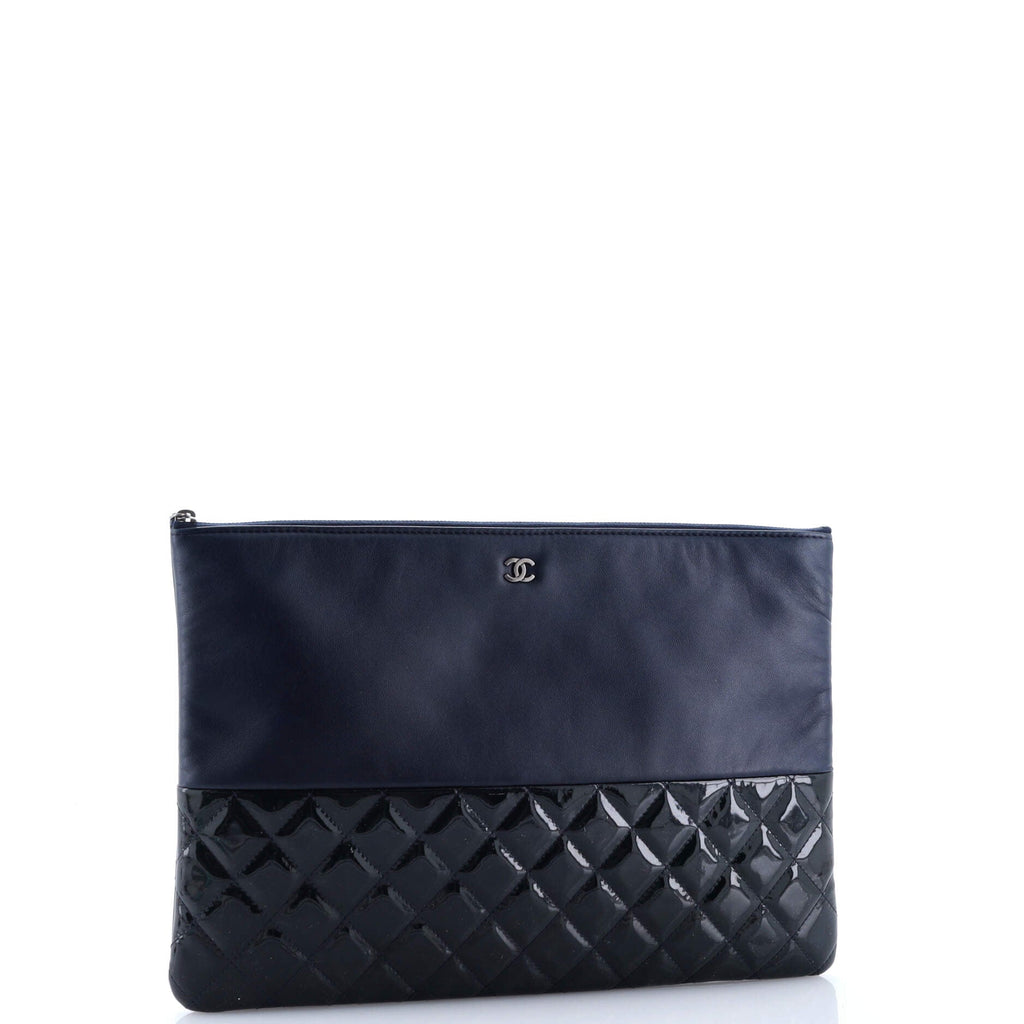 O Case Clutch Lambskin and Quilted Patent Large