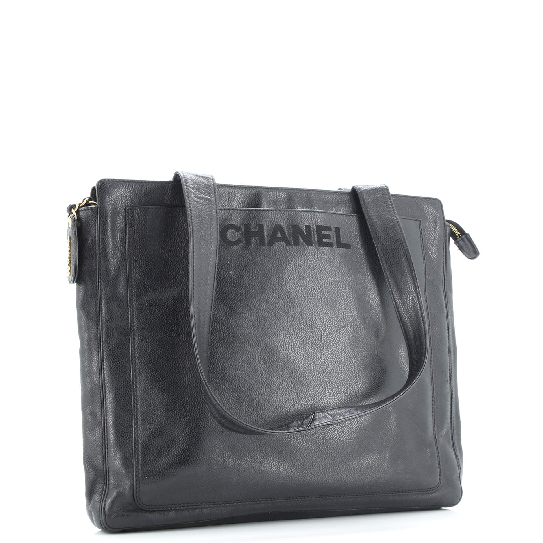 Vintage Logo Zip Shoulder Bag Caviar Large