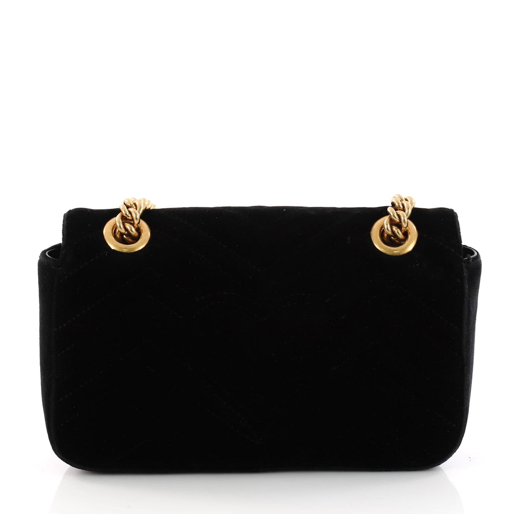 GG Marmont Flap Bag Matelasse Velvet Mini
