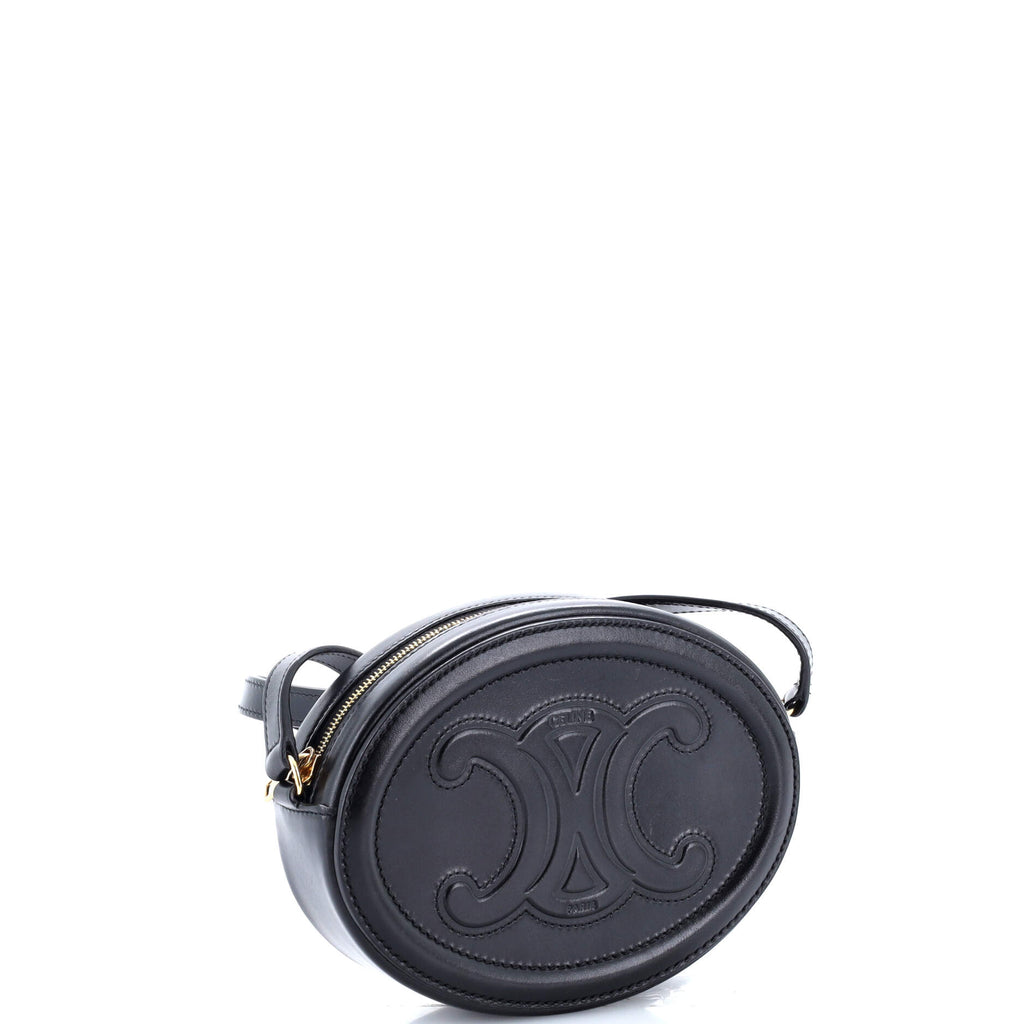 Triomphe Oval Crossbody Bag Leather Mini