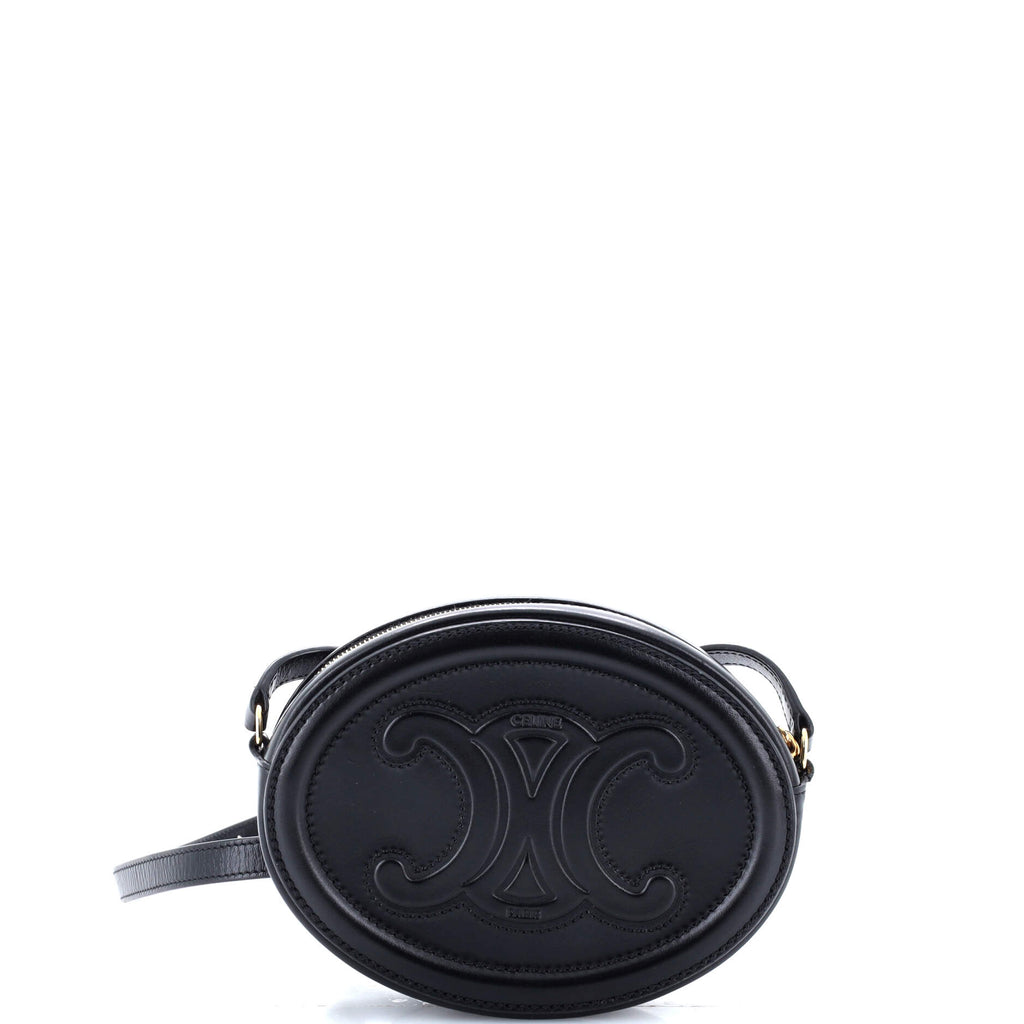 Triomphe Oval Crossbody Bag Leather Mini