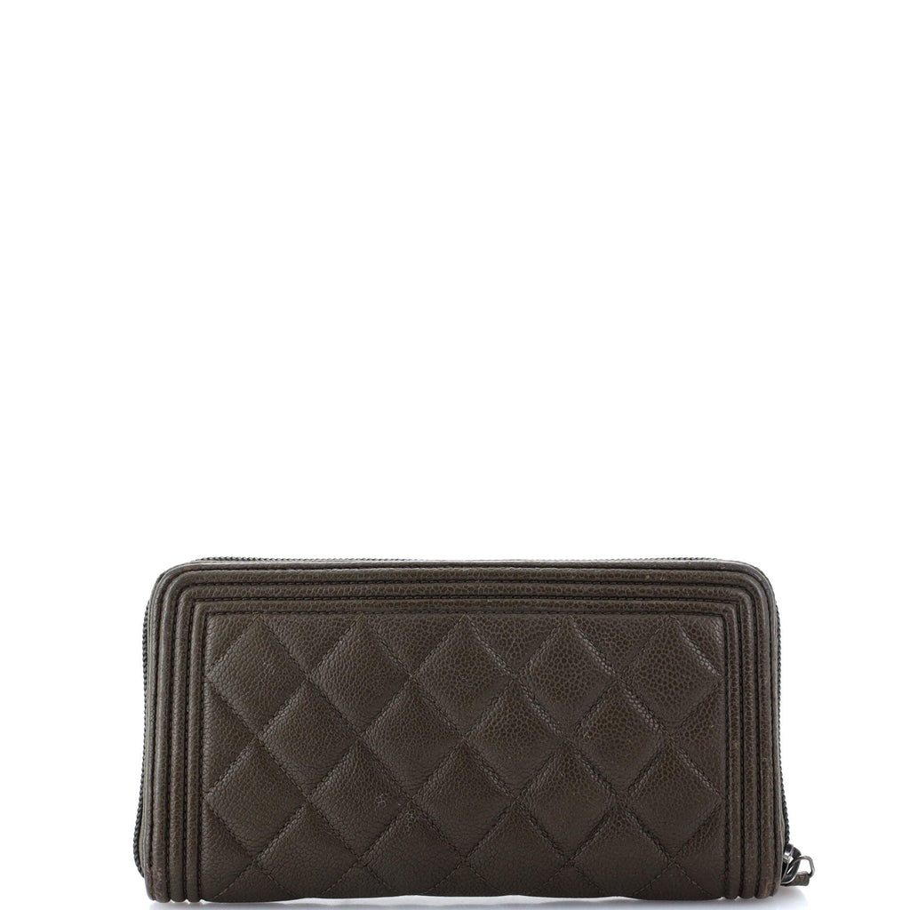 Boy Zip Around Wallet Quilted Caviar Long