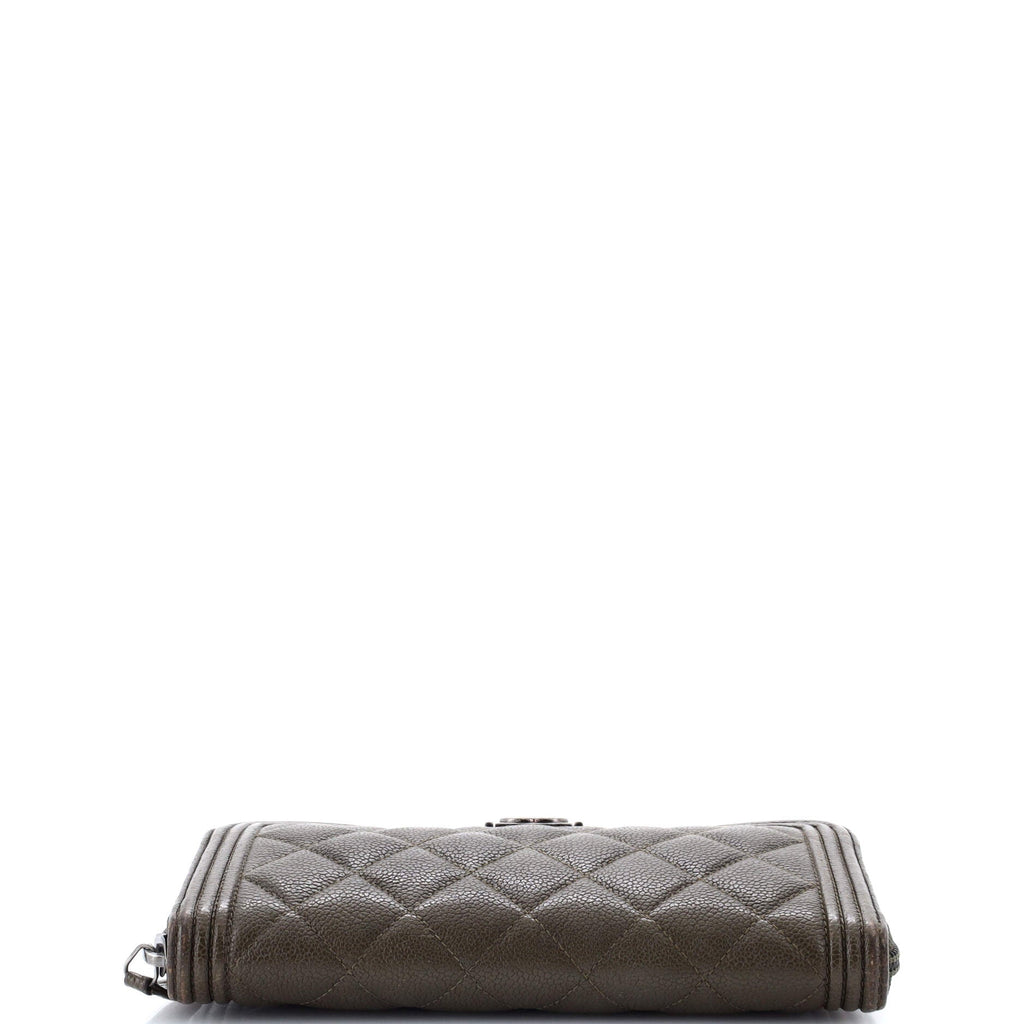 Boy Zip Around Wallet Quilted Caviar Long