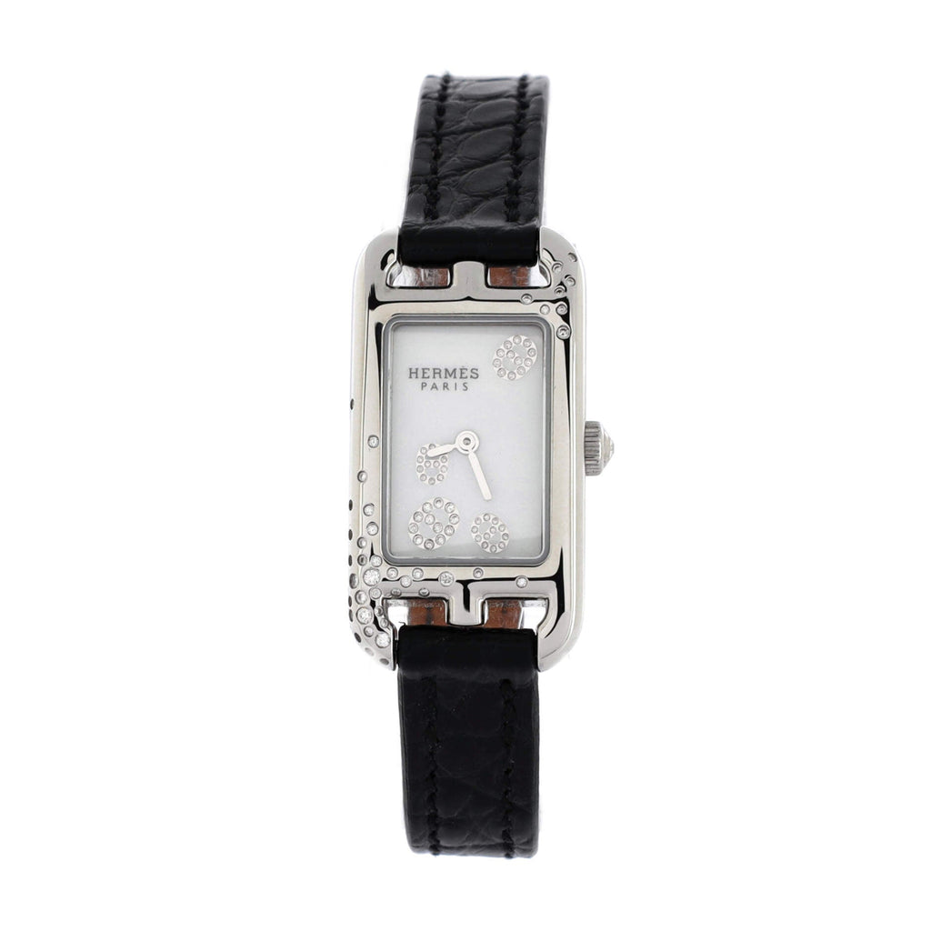 Nantucket Jete de Diamants Quartz Watch Stainless Steel and Alligator with Diamonds 17