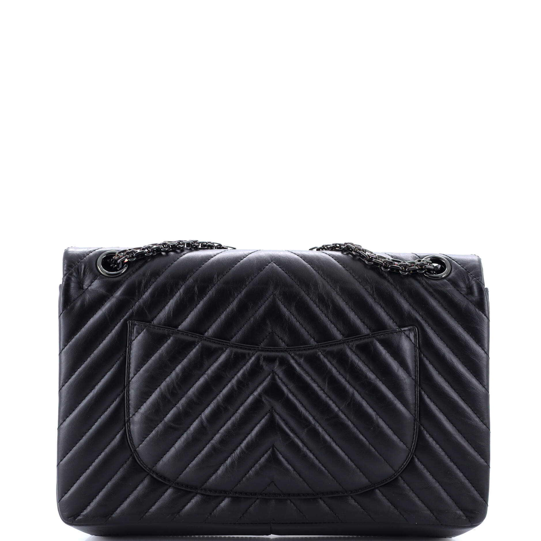 So Black Reissue 2.55 Flap Bag Chevron Aged Calfskin 226