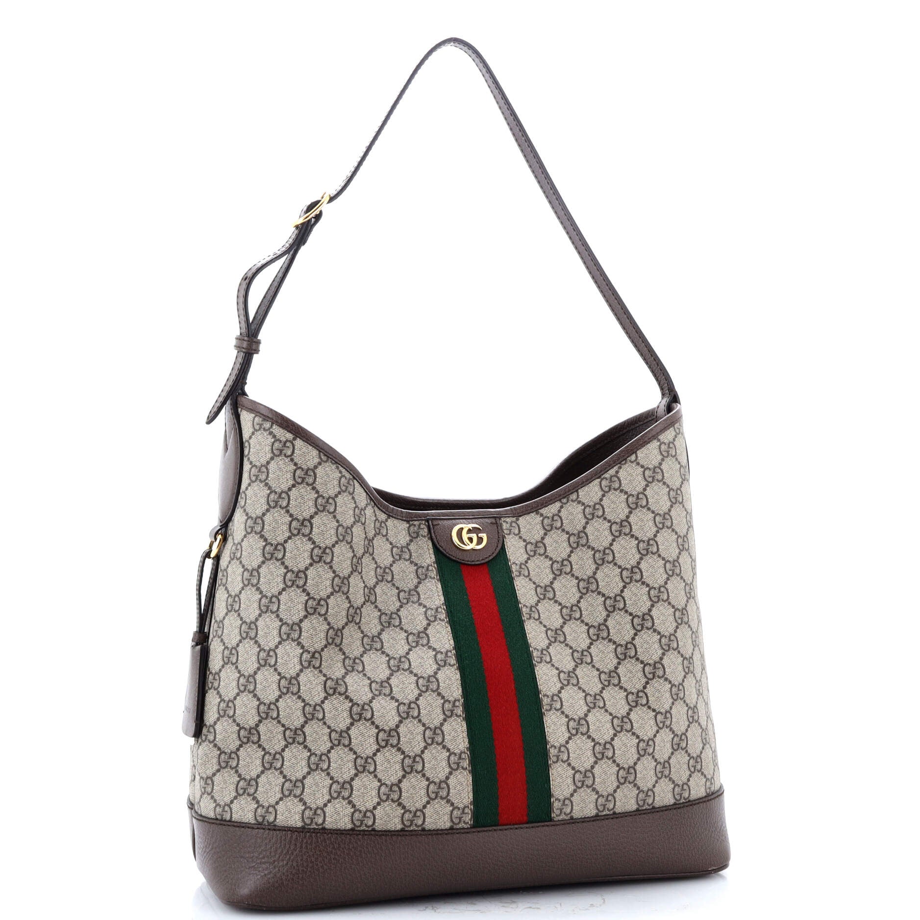 Ophidia Open Bucket Bag GG Coated Canvas with Leather Medium