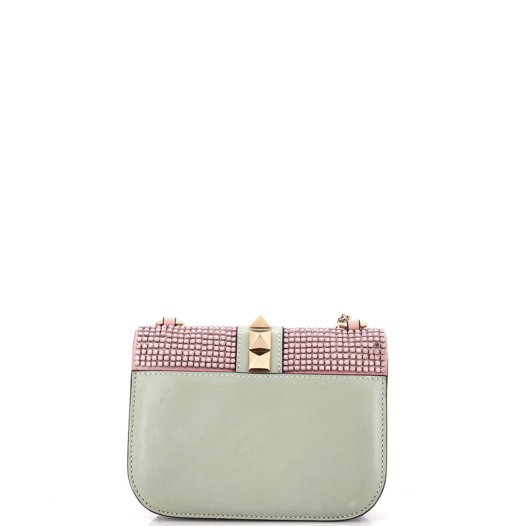 Glam Lock Shoulder Bag Embellished Leather Small