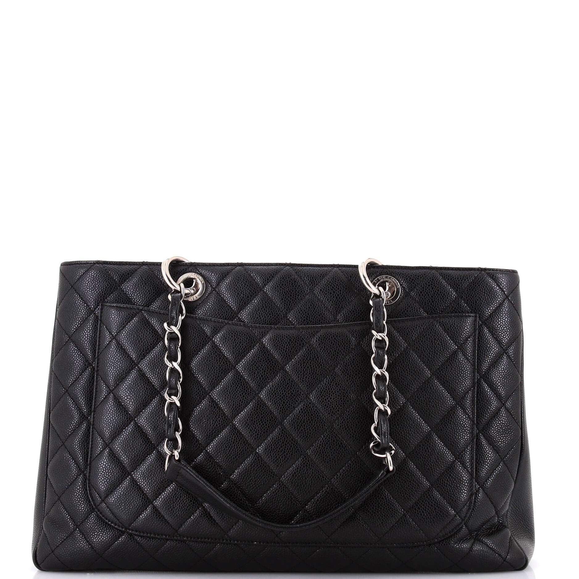 Grand Shopping Tote Quilted Caviar XL