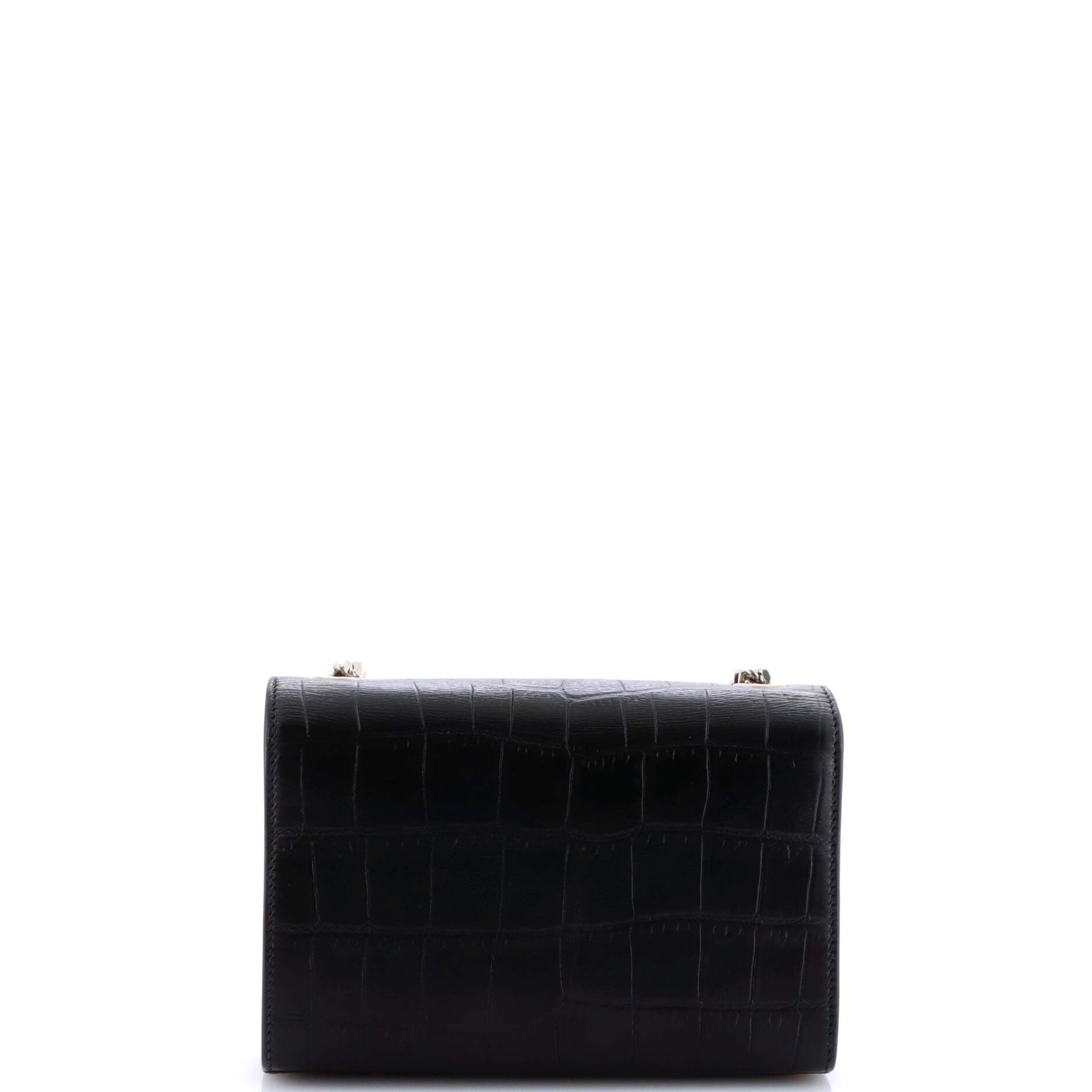 Classic Monogram Tassel Crossbody Bag Crocodile Embossed Leather Small