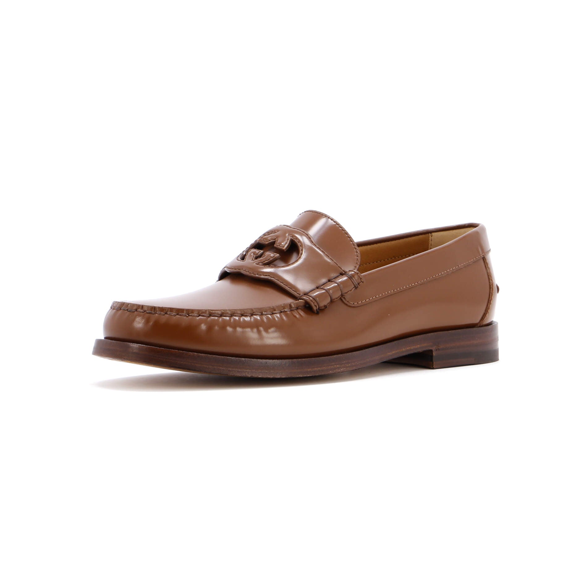 Men's Interlocking G Cutout Loafers Leather