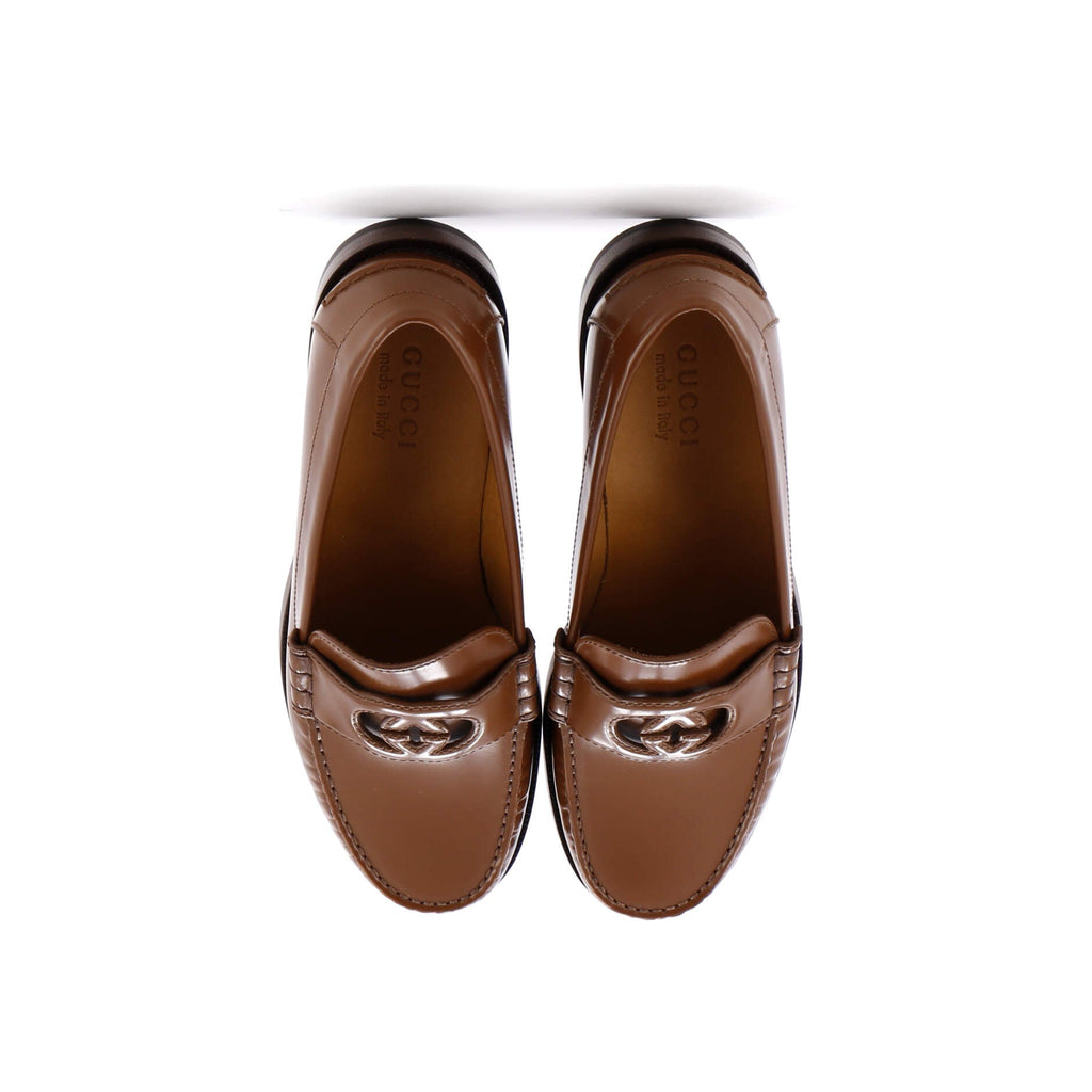 Men's Interlocking G Cutout Loafers Leather