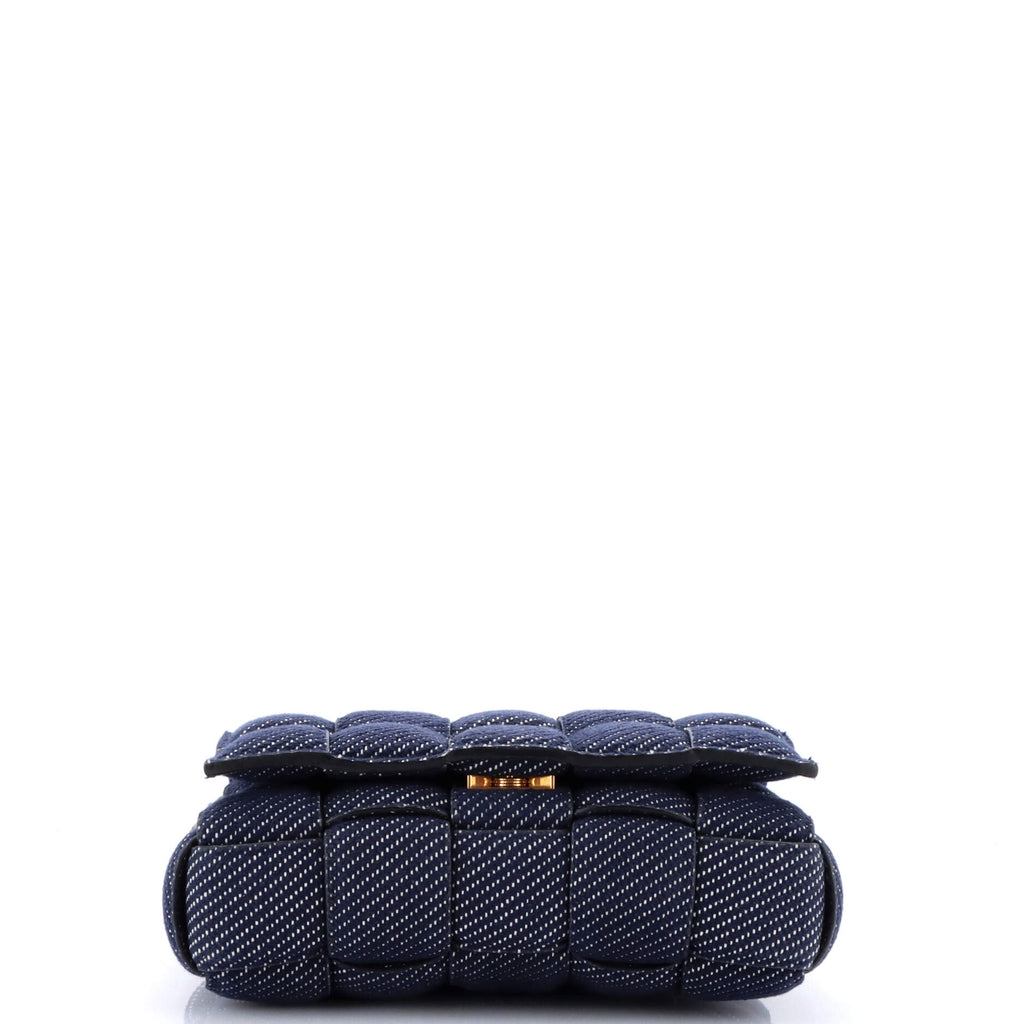 Cassette Crossbody Bag Padded Maxi Intrecciato Denim