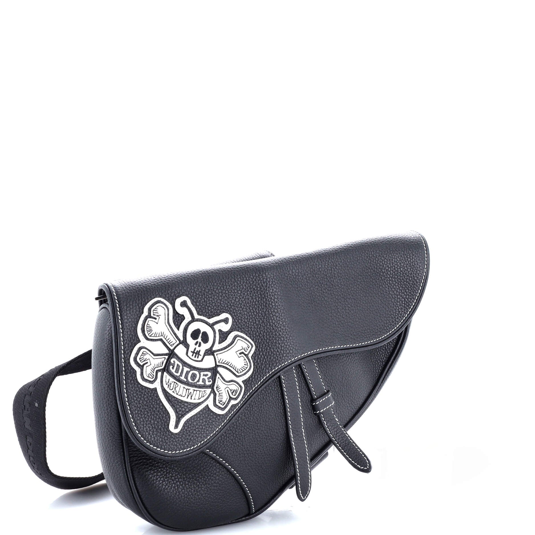 Shawn Stussy Saddle Crossbody Bag Leather with Applique