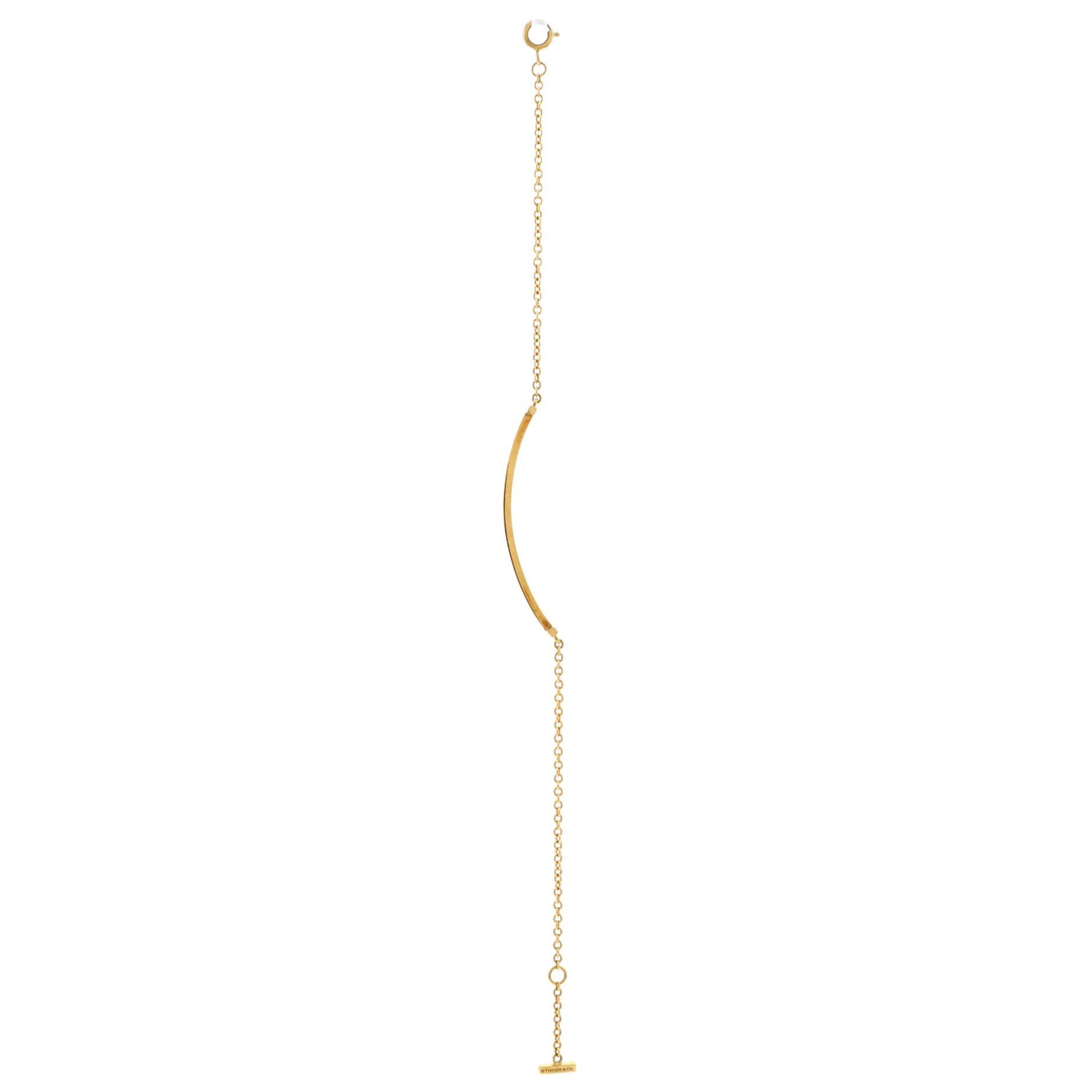 T Smile Chain Bracelet 18K Yellow Gold Medium