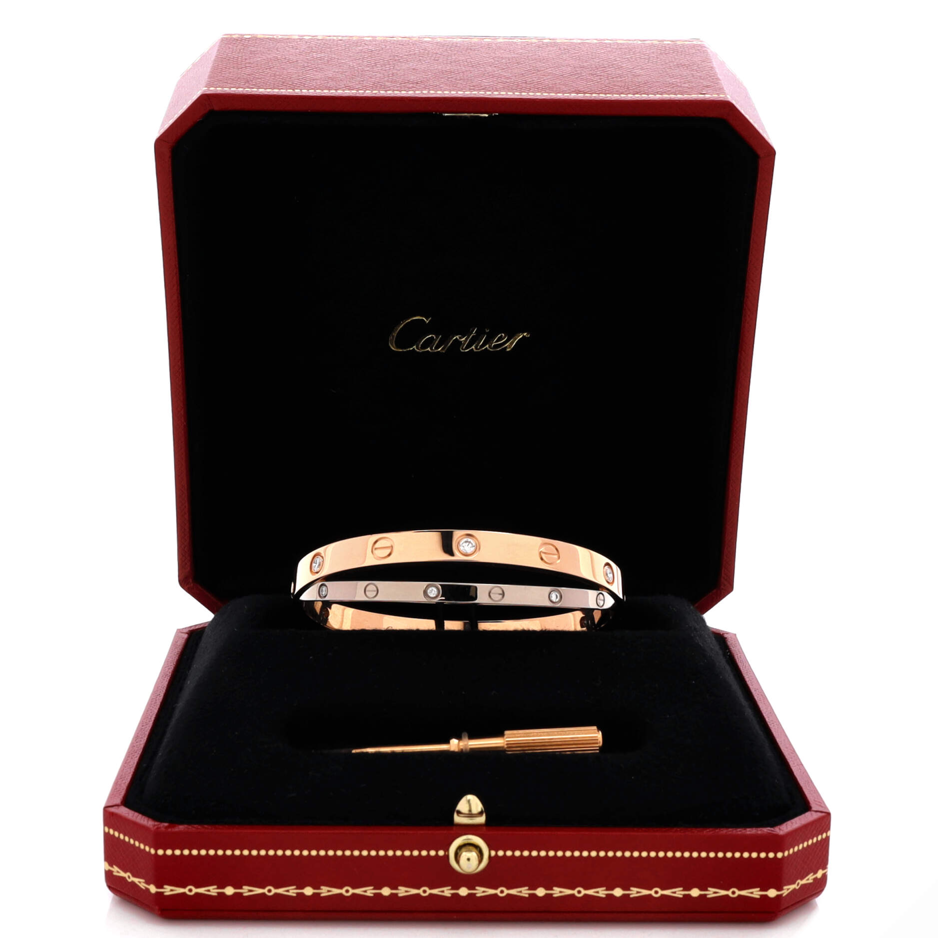 Double Love Bracelet 18K Rose Gold with 18K White Gold with Diamonds