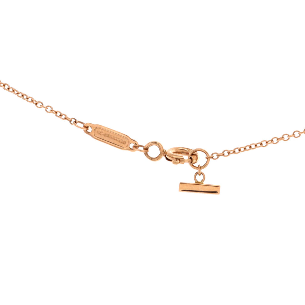 T Smile Pendant Necklace 18K Rose Gold with Diamonds Mini