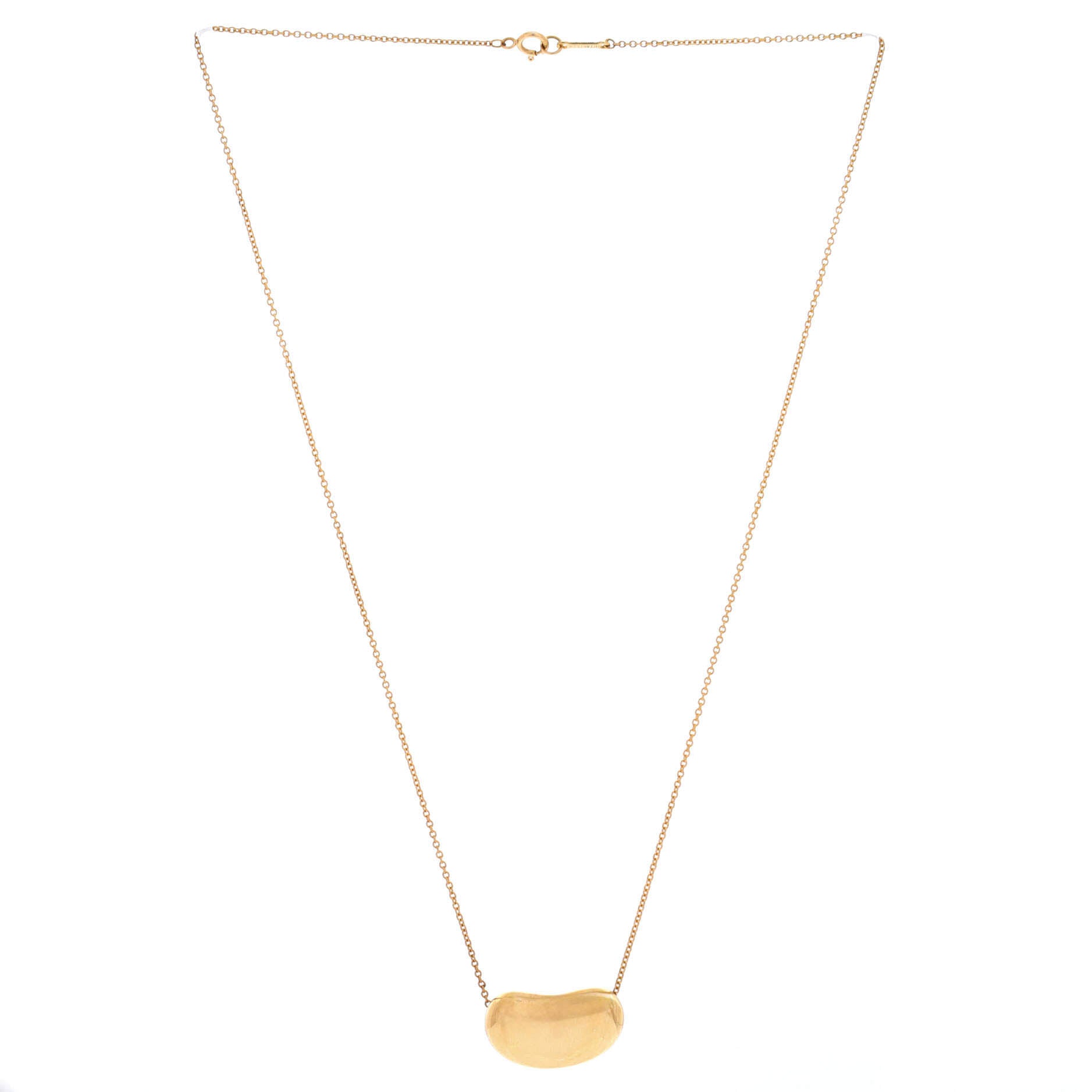 Elsa Peretti Bean Pendant Necklace 18K Yellow Gold 20mm
