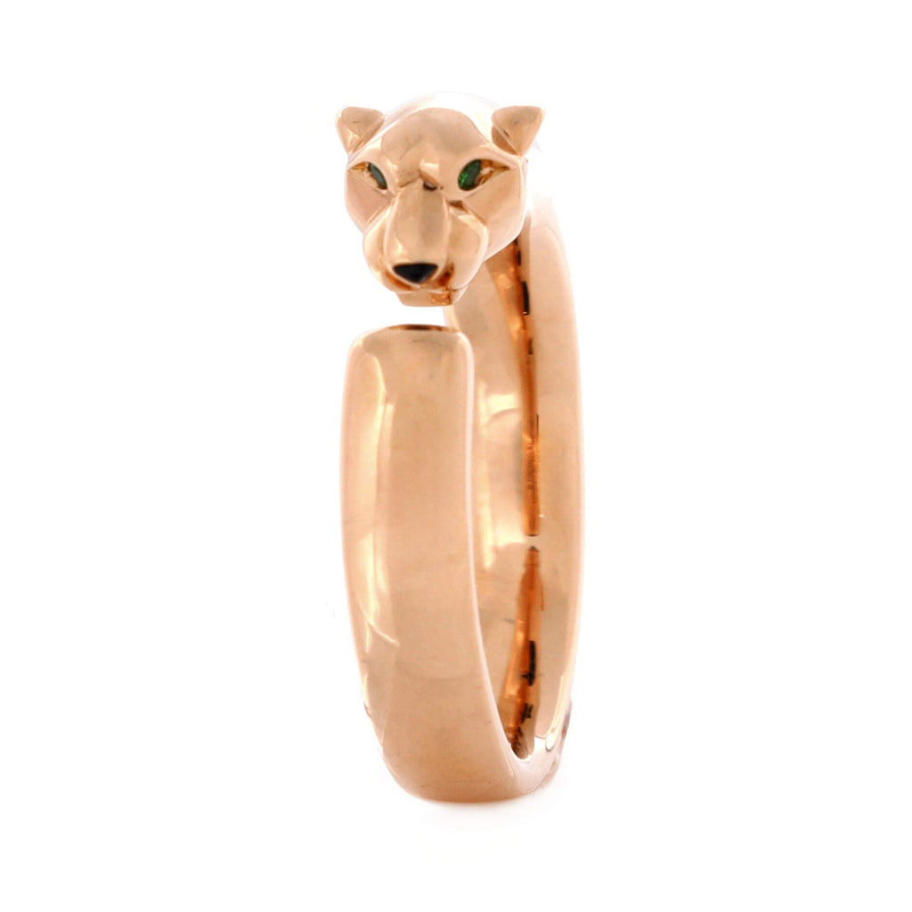 Panthere de Cartier Band Ring 18K Rose Gold with Onyx and Tsavorite 7mm