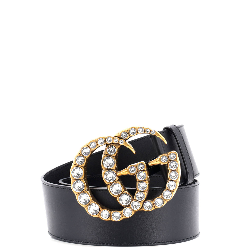 Crystal GG Marmont Belt Leather Extra Wide