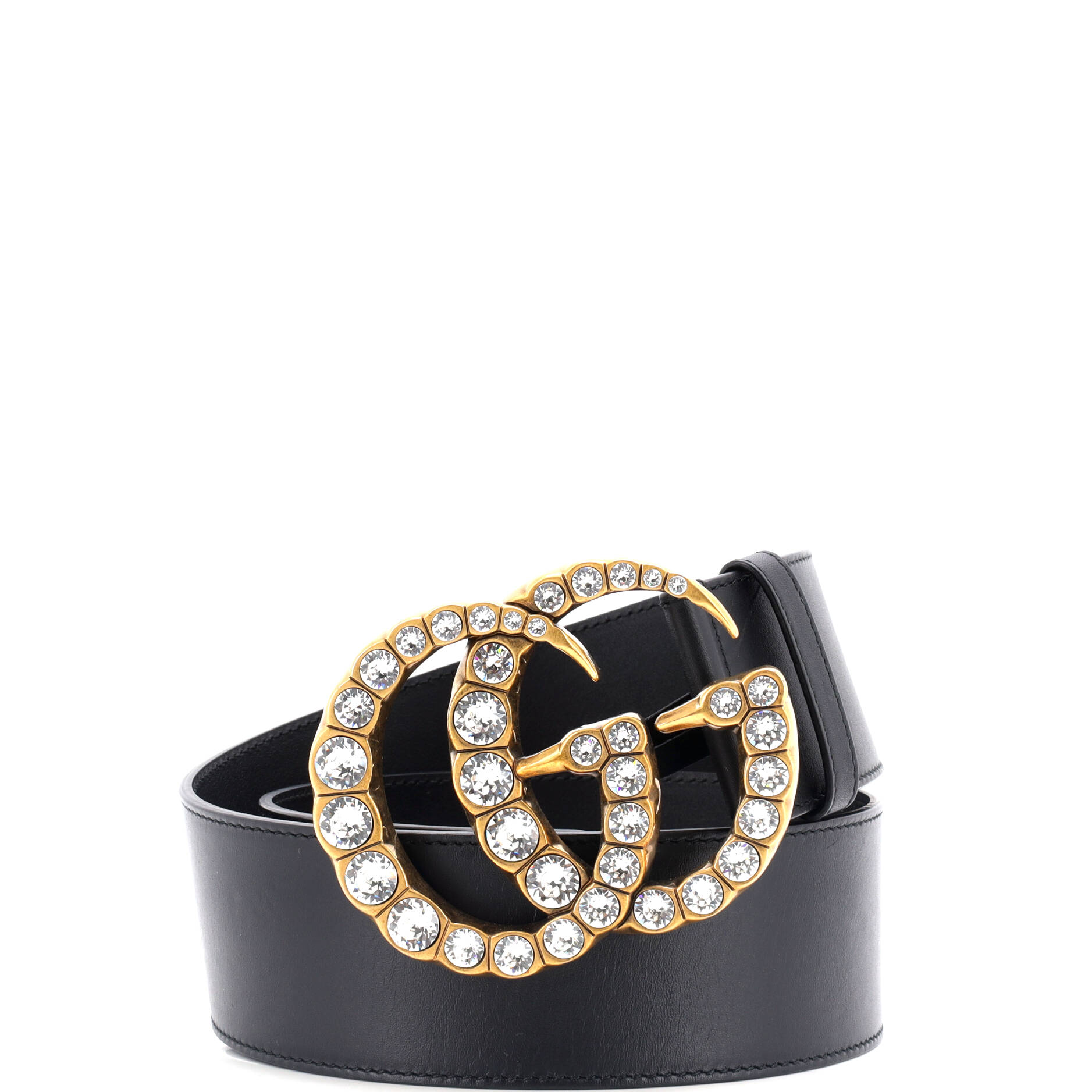 Crystal GG Marmont Belt Leather Extra Wide