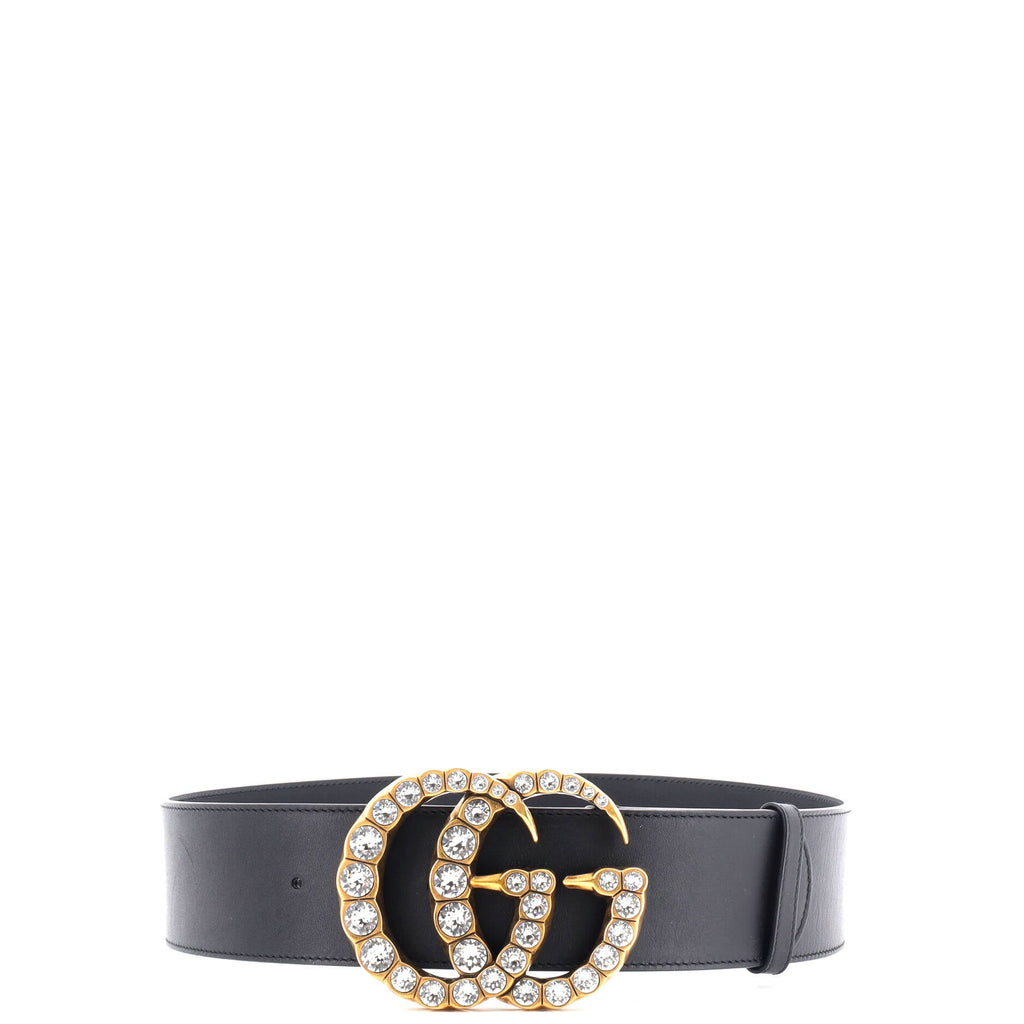 Crystal GG Marmont Belt Leather Extra Wide
